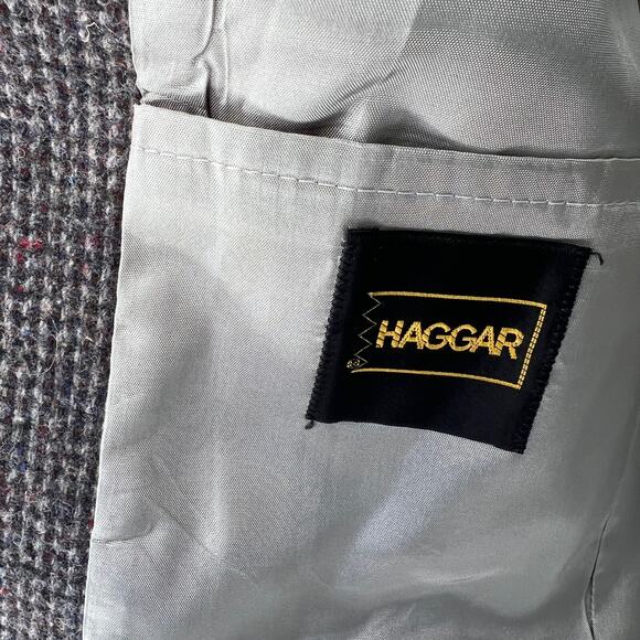 Vtg Haggar Blazer Sz 42 Tweed Wool Gray USA Ivy League Preppy Grandpa Old Money - Picture 10 of 12